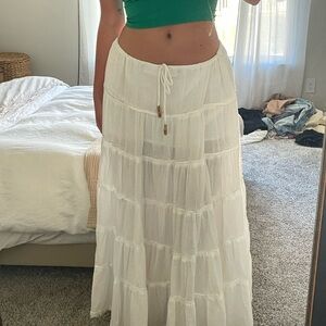 Free People White Maxi Skirt